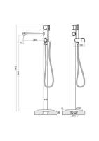 Напольный смеситель для ванны, золото  UNO-FMT-ORO BelBagno