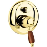 ELITE-VDIM-03-Nc Встраиваемый однорычажный смеситель для душа с переключателем, исполнение золото, ручка Noce  ELITE-VDIM-03/24-Nc Золото 24 карат ручка  Орех Cezares