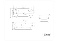Отдельностоящая, овальная акриловая ванна 1585x750x600 BB306-1585 BelBagno