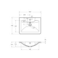 Раковина из искусственного мрамора BB600/455-LV-MR-ALR BelBagno