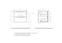 База под раковину подвесная с двумя выкатными ящиками MARINO-600-2C-SO-BO-P BelBagno