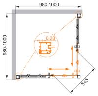 Душевой уголок, прямоугольный ANIMA-W-A-2-100-C-Cr  1000x1000x2000 Cezares
