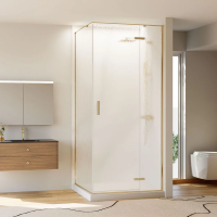 Душевой угол раздвижной прямоугольный RV073RG/R-120100-06-C4 1200х1000х1950 Цвет профиля Золото брашинг Стекло Дождь Veconi