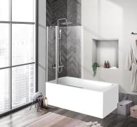 Шторка для ванной с одной неподвижной и одной распашной секцией UNO-V-11-100/150-C-Cr 1000x1500 BelBagno