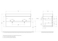 Тумба под раковину с двумя чашами подвесная с двумя выкатными ящиками MOLVENO 46  Legno Grigio MOLVENO 46-120-2C-SO-2-LG CEZARES Тумба под раковину с двумя чашами подвесная с двумя выкатными ящиками MOLVENO 46  Legno Grigio MOLVENO 46-120-2C-SO-2-LG CEZARES
