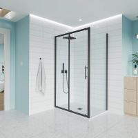 Душевой угол раздвижной E1-SP-B-16090-01-C9 1600х900x1950 Цвет профиля Чёрный матовый Стекло  Прозрачное Veconi