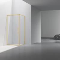 Душевой уголок прямоугольный VSR-4SLP9090CLG 900x900 профиль брашированное золото стекло прозрачное VINCEA