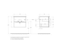 Тумба под раковину подвесная с двумя выкатными ящиками DUET  Grafito DUET-600-2C-SO-GR-P CEZARES Тумба под раковину подвесная с двумя выкатными ящиками DUET  Grafito DUET-600-2C-SO-GR-P CEZARES