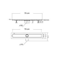 Душевой лоток Optima  SAY.601.70.B.M.S.BLOK цвет матовый черный решетка BLOK Vincea
