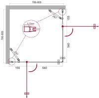 Душевой уголок с двумя распашными дверцами ETNA-A-22-80-C-Cr 800x800x1950 BelBagno