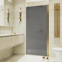 Душевая дверь на монопетле MaybahGlass 1980*800 Стекло 6 мм Графит матовый  профиль Золото MGD-807-3