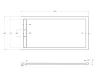 Поддон литой из искусственного мрамора, прямоугольный. TRAY-AS-AH-160/80-30-W 1600x800x30 Cezares