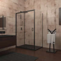 Душевой угол раздвижной прямоугольный RV040B-14090-01-C1 1400х900х1850 Цвет профиля Хром Стекло Прозрачное Veconi